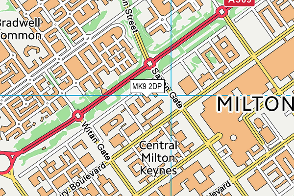MK9 2DP map - OS VectorMap District (Ordnance Survey)