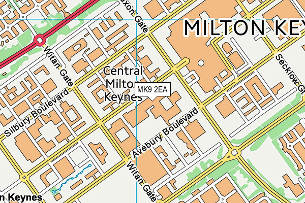 MK9 2EA map - OS VectorMap District (Ordnance Survey)