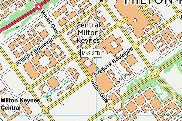 MK9 2FB map - OS VectorMap District (Ordnance Survey)