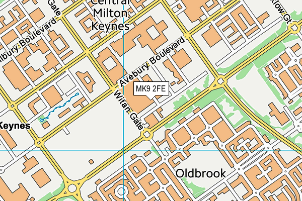 MK9 2FE map - OS VectorMap District (Ordnance Survey)