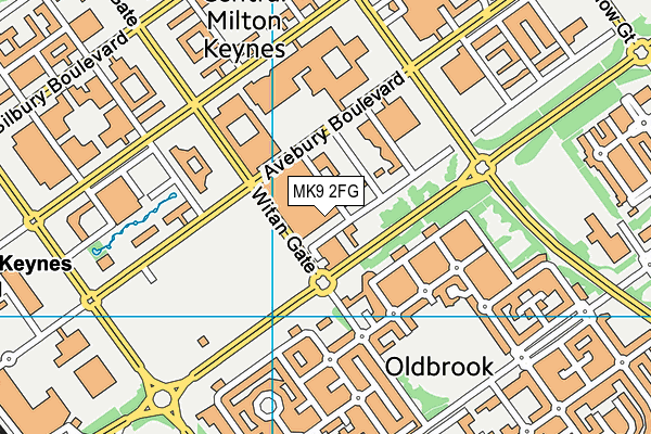 MK9 2FG map - OS VectorMap District (Ordnance Survey)