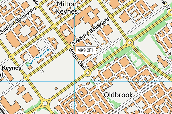 MK9 2FH map - OS VectorMap District (Ordnance Survey)