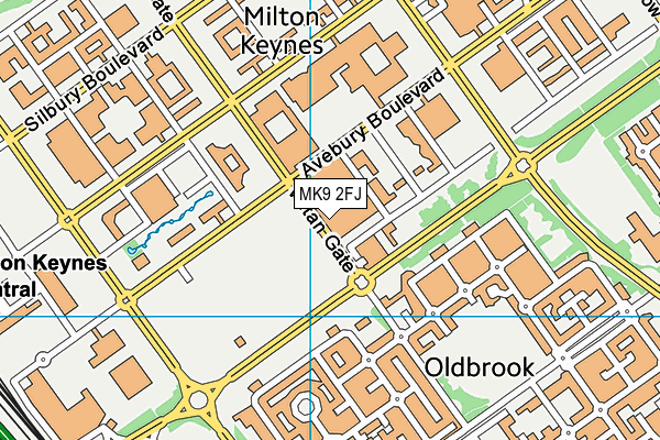 MK9 2FJ map - OS VectorMap District (Ordnance Survey)