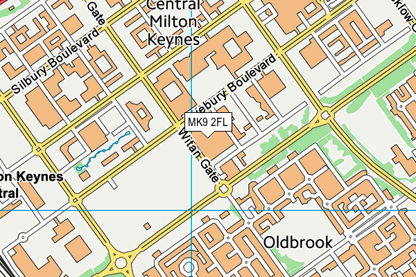 MK9 2FL map - OS VectorMap District (Ordnance Survey)