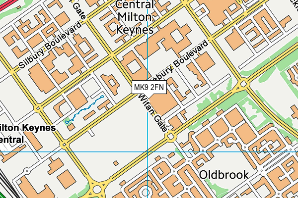 MK9 2FN map - OS VectorMap District (Ordnance Survey)