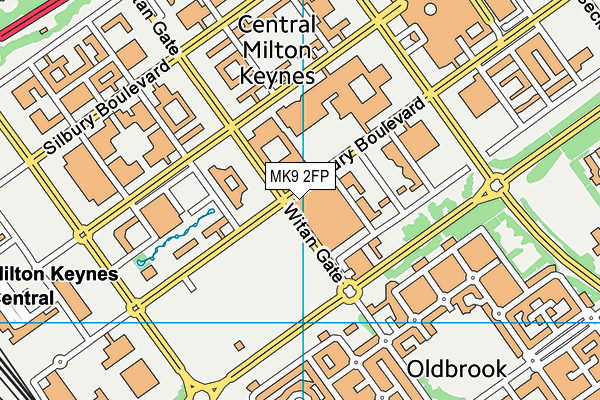 MK9 2FP map - OS VectorMap District (Ordnance Survey)