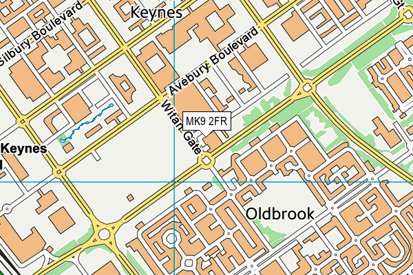 MK9 2FR map - OS VectorMap District (Ordnance Survey)