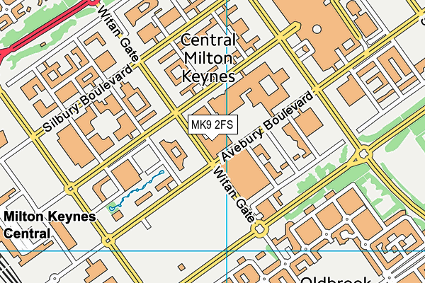 MK9 2FS map - OS VectorMap District (Ordnance Survey)