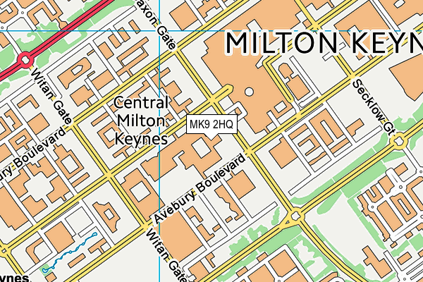 Spirit Health Club (Milton Keynes) map (MK9 2HQ) - OS VectorMap District (Ordnance Survey)