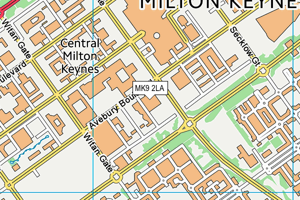 MK9 2LA map - OS VectorMap District (Ordnance Survey)