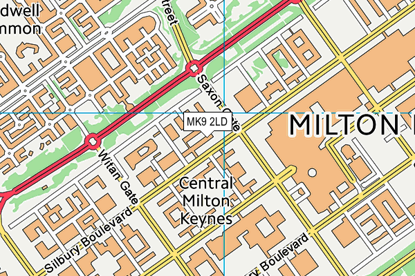 MK9 2LD map - OS VectorMap District (Ordnance Survey)
