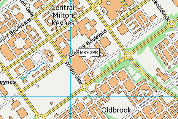 MK9 2PR map - OS VectorMap District (Ordnance Survey)