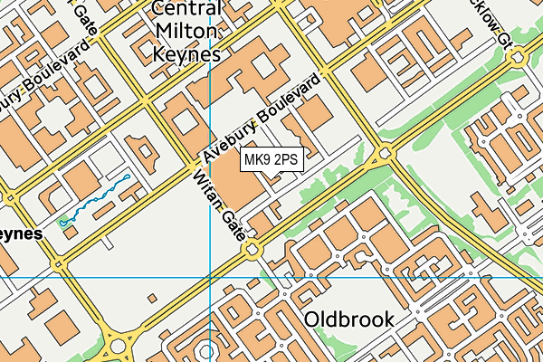 MK9 2PS map - OS VectorMap District (Ordnance Survey)