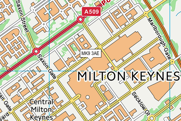 MK9 3AE map - OS VectorMap District (Ordnance Survey)