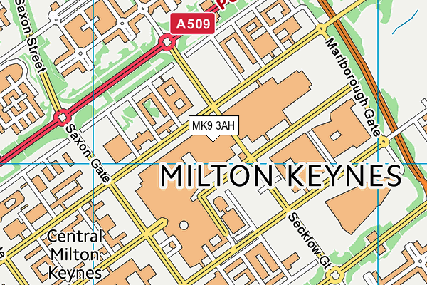 MK9 3AH map - OS VectorMap District (Ordnance Survey)