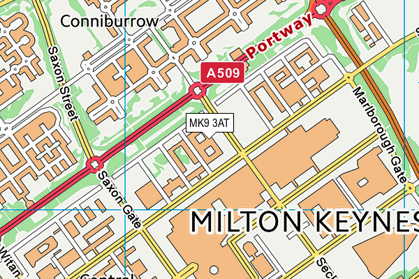 MK9 3AT map - OS VectorMap District (Ordnance Survey)