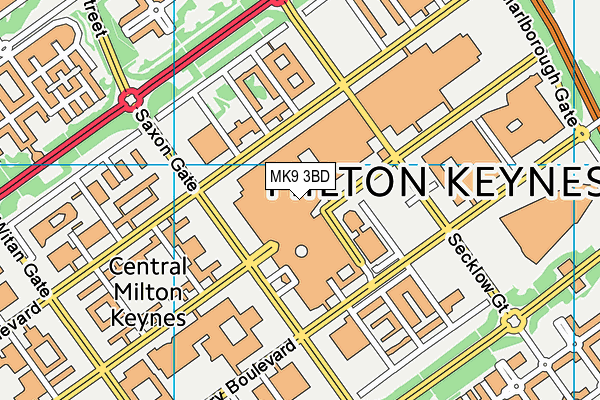 MK9 3BD map - OS VectorMap District (Ordnance Survey)