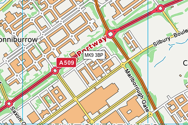 MK9 3BP map - OS VectorMap District (Ordnance Survey)