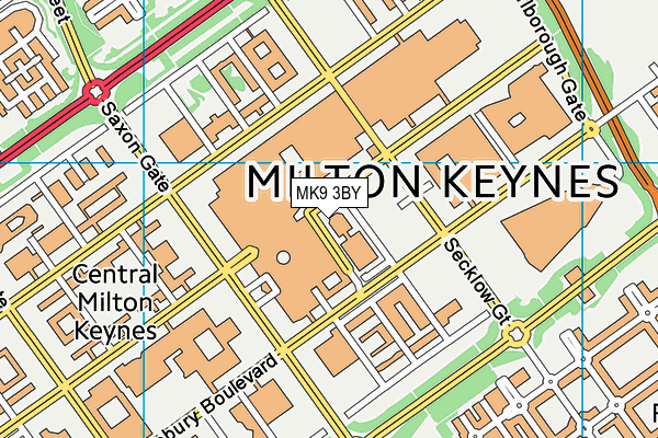 MK9 3BY map - OS VectorMap District (Ordnance Survey)