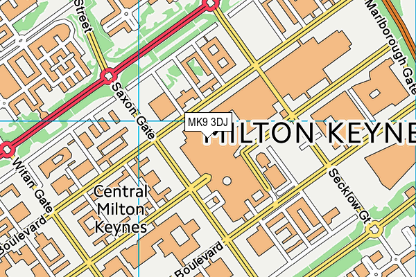 MK9 3DJ map - OS VectorMap District (Ordnance Survey)