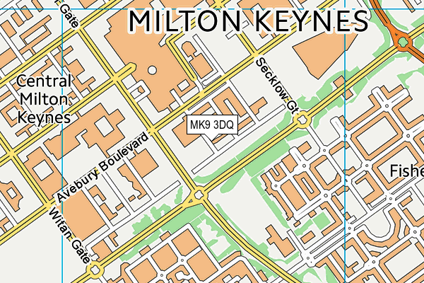 MK9 3DQ map - OS VectorMap District (Ordnance Survey)