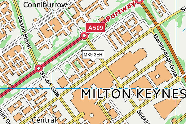 MK9 3EH map - OS VectorMap District (Ordnance Survey)
