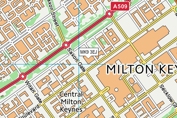 MK9 3EJ map - OS VectorMap District (Ordnance Survey)