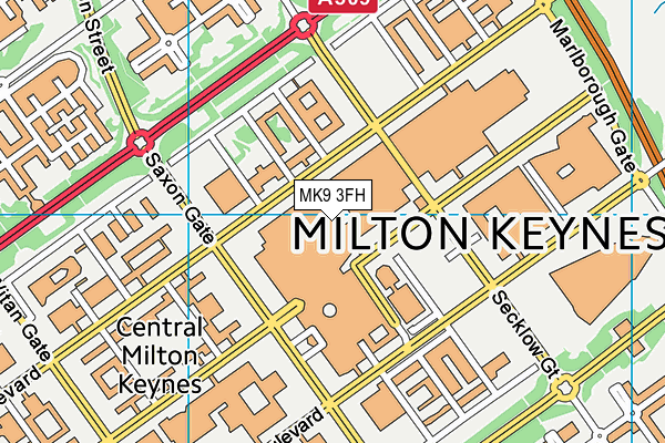MK9 3FH map - OS VectorMap District (Ordnance Survey)