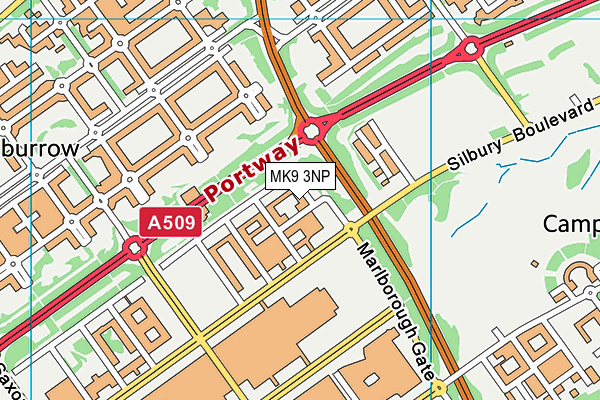 MK9 3NP map - OS VectorMap District (Ordnance Survey)