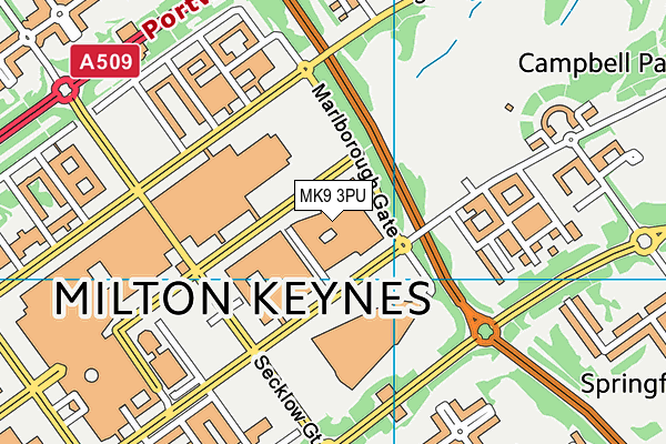 Fit4less (Milton Keynes) (Closed) map (MK9 3PU) - OS VectorMap District (Ordnance Survey)