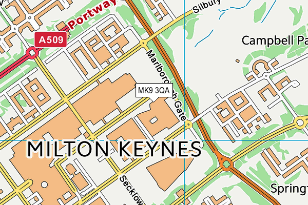 MK9 3QA map - OS VectorMap District (Ordnance Survey)