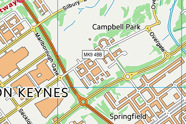 MK9 4BB map - OS VectorMap District (Ordnance Survey)