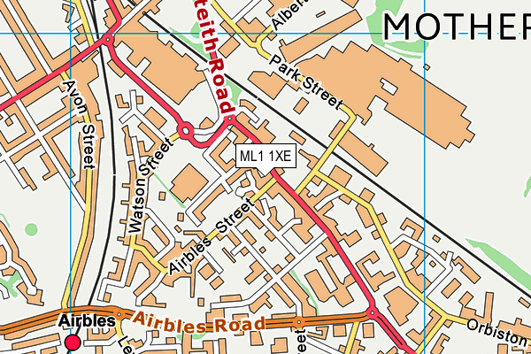 ML1 1XE map - OS VectorMap District (Ordnance Survey)