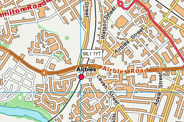 ML1 1YT map - OS VectorMap District (Ordnance Survey)