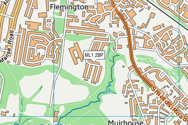 ML1 2BP map - OS VectorMap District (Ordnance Survey)