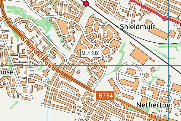 ML1 2JX map - OS VectorMap District (Ordnance Survey)