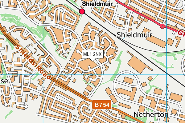 ML1 2NX map - OS VectorMap District (Ordnance Survey)