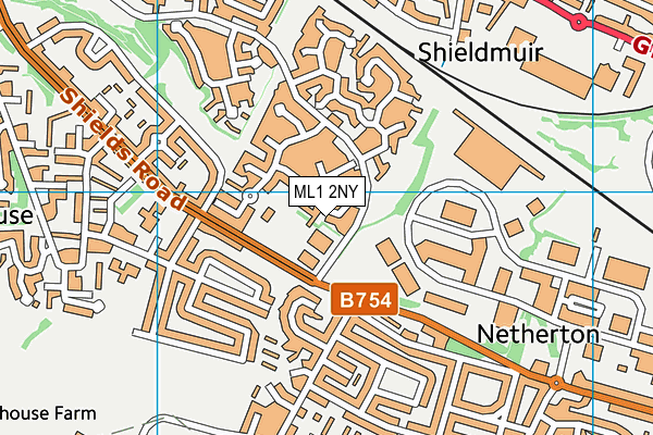 ML1 2NY map - OS VectorMap District (Ordnance Survey)