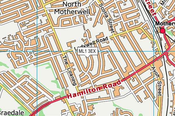 ML1 3EX map - OS VectorMap District (Ordnance Survey)