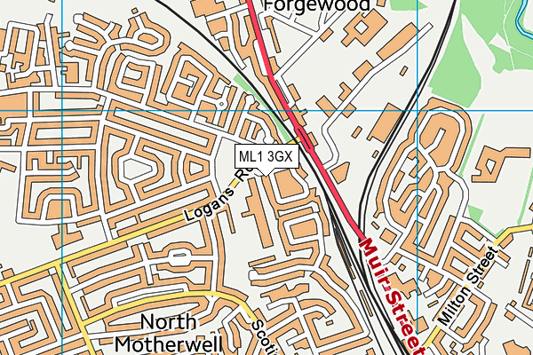 ML1 3GX map - OS VectorMap District (Ordnance Survey)