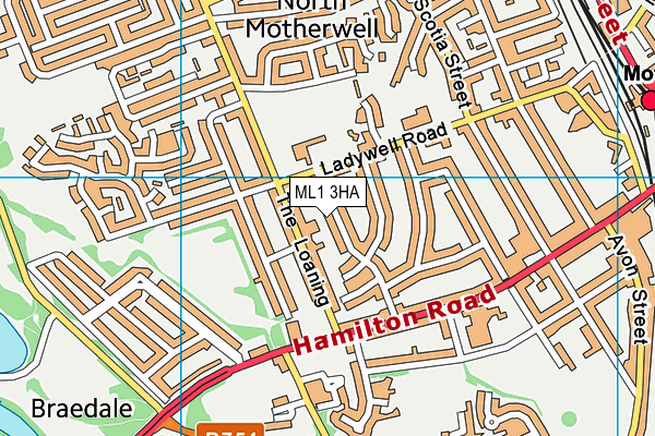 ML1 3HA map - OS VectorMap District (Ordnance Survey)