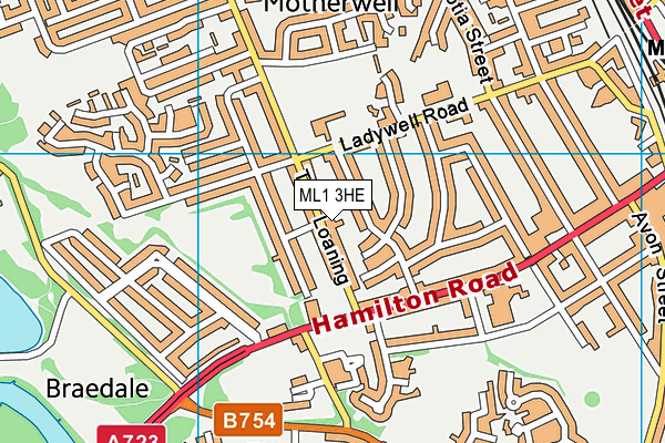 ML1 3HE map - OS VectorMap District (Ordnance Survey)