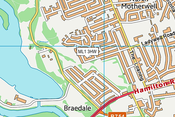 ML1 3HW map - OS VectorMap District (Ordnance Survey)