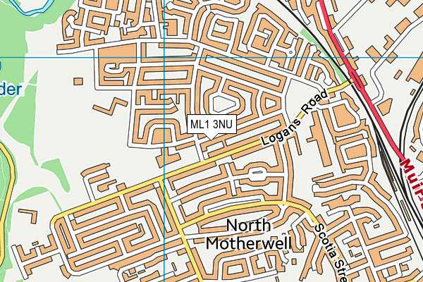 ML1 3NU map - OS VectorMap District (Ordnance Survey)