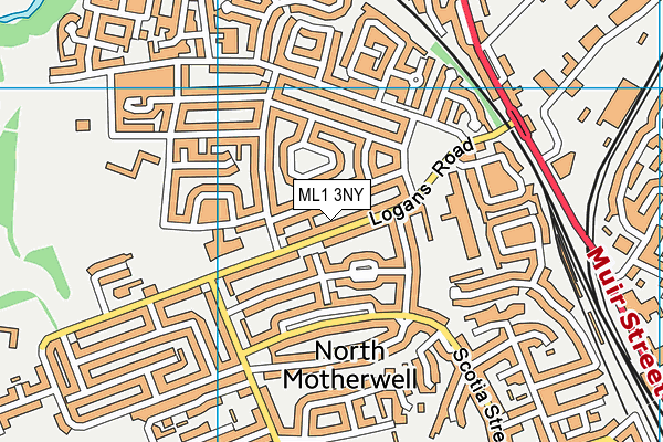 ML1 3NY map - OS VectorMap District (Ordnance Survey)