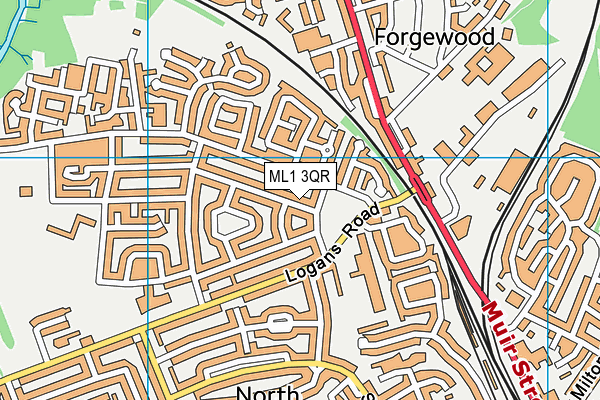 ML1 3QR map - OS VectorMap District (Ordnance Survey)