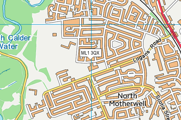 ML1 3QX map - OS VectorMap District (Ordnance Survey)