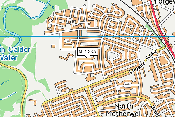 ML1 3RA map - OS VectorMap District (Ordnance Survey)