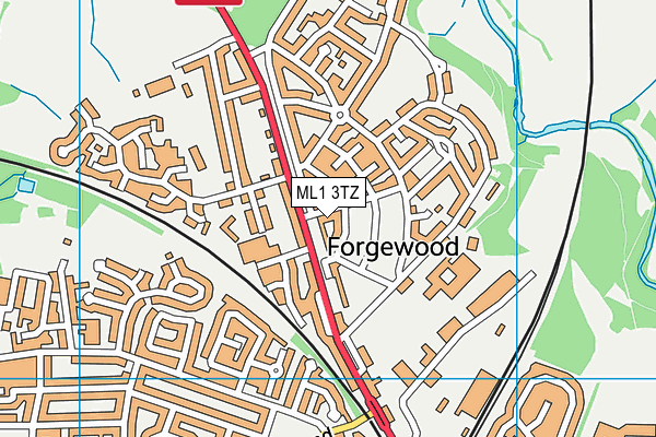 ML1 3TZ map - OS VectorMap District (Ordnance Survey)