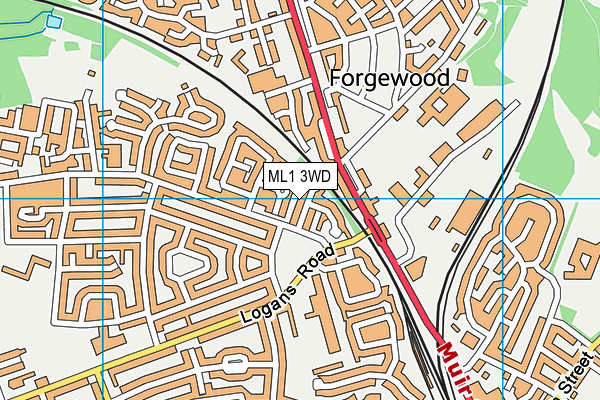 ML1 3WD map - OS VectorMap District (Ordnance Survey)